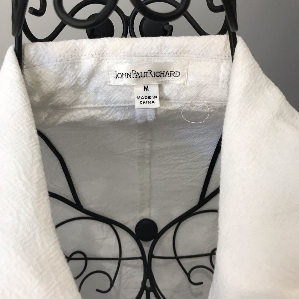 New JohnPaulRichard White Light Zip Up Jacket M - Picture 7 of 8